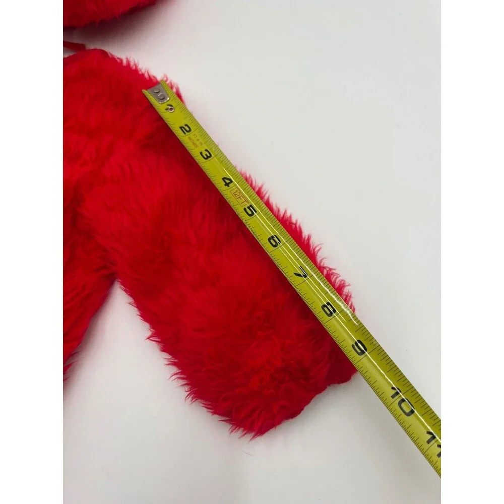 ELMO Sesame Street Comfy Soft REDFur Toddler 12 Month Halloween Costume slippers